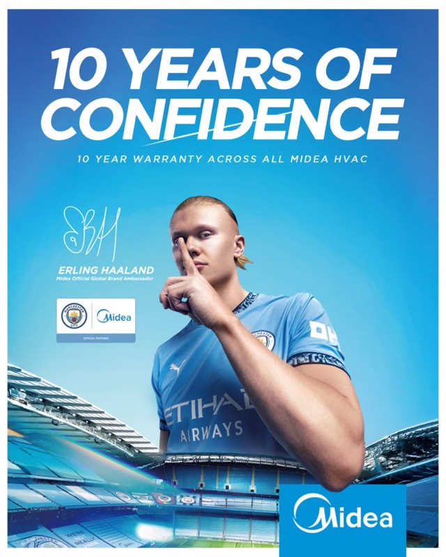 Midea x Haaland — 10 Years of Confidence campaign